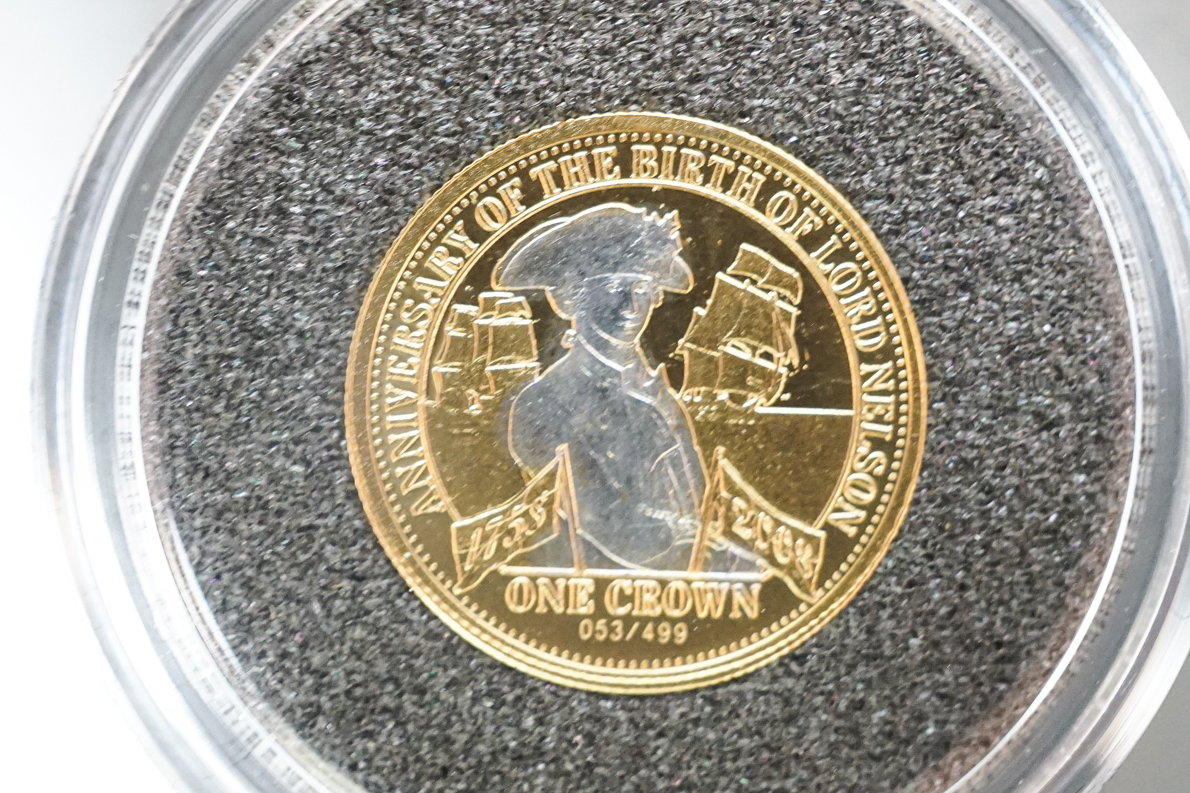 A London mint Tristan da Cunha gold half guinea, Brilliant Unc, and a similar gold piedfort one crown, cased with certificates (2)